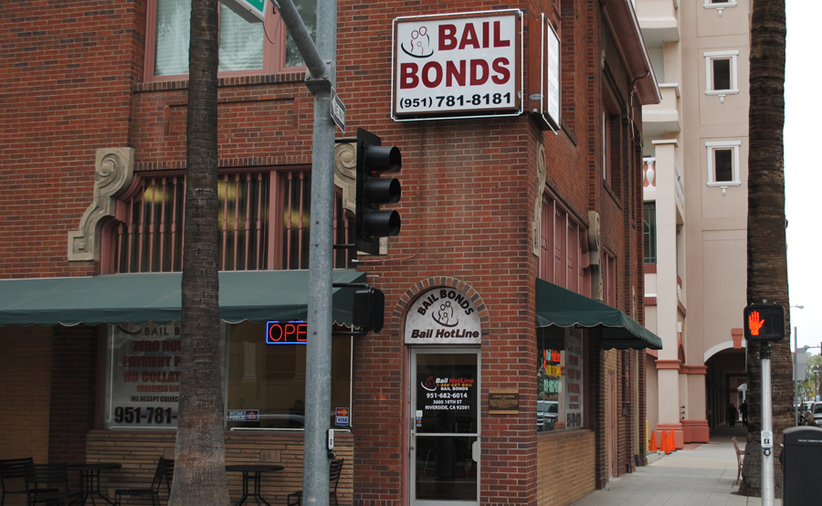 The Riverside office of a California bail bonds company