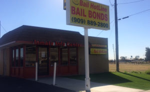 Bail Hotline San Bernardino office building and roadside sign
