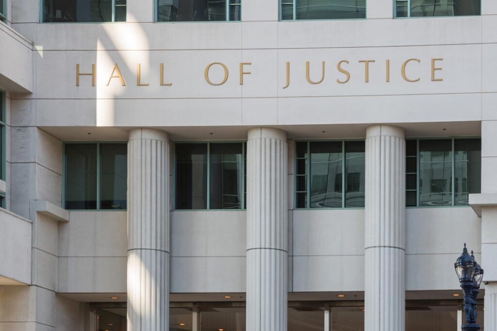 A view of the San Deigo Hall of Justice.