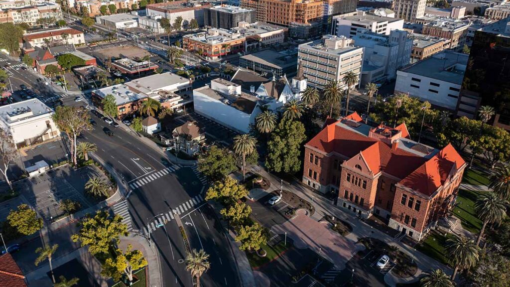 Downtown in historica Santa Ana.