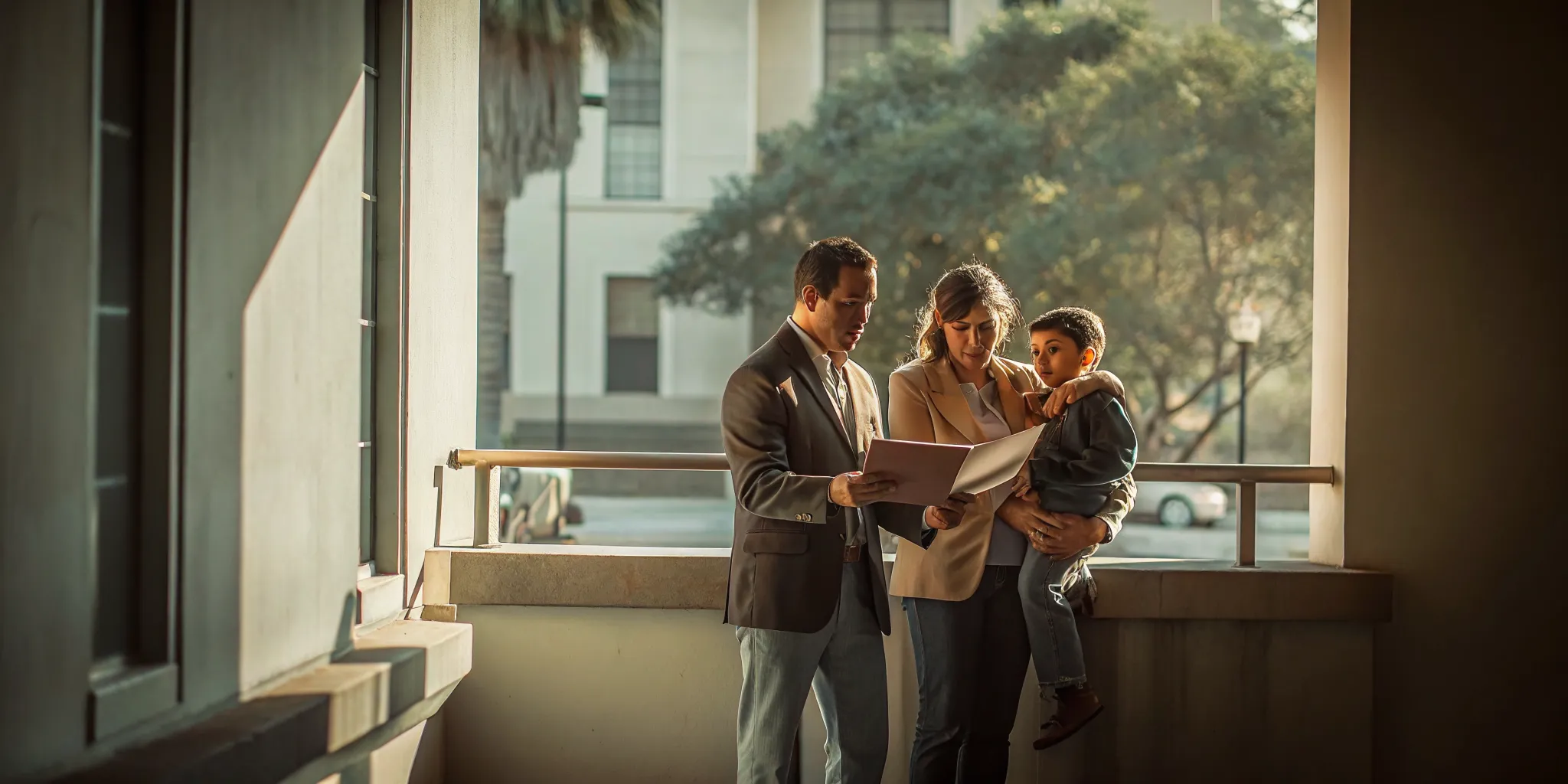 Family preparing documents for a California bail hearing