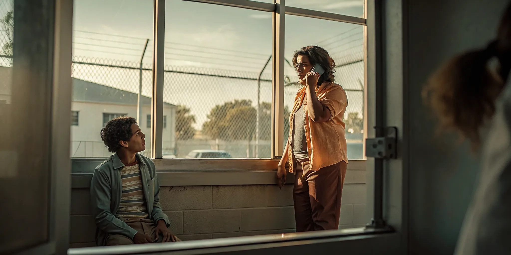 Bail Hotline agent helping a family near a Riverside County detention facility